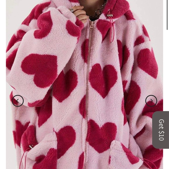 Alfric Eden B&W Hearts Sherpa Jacket - Picture 5 of 5